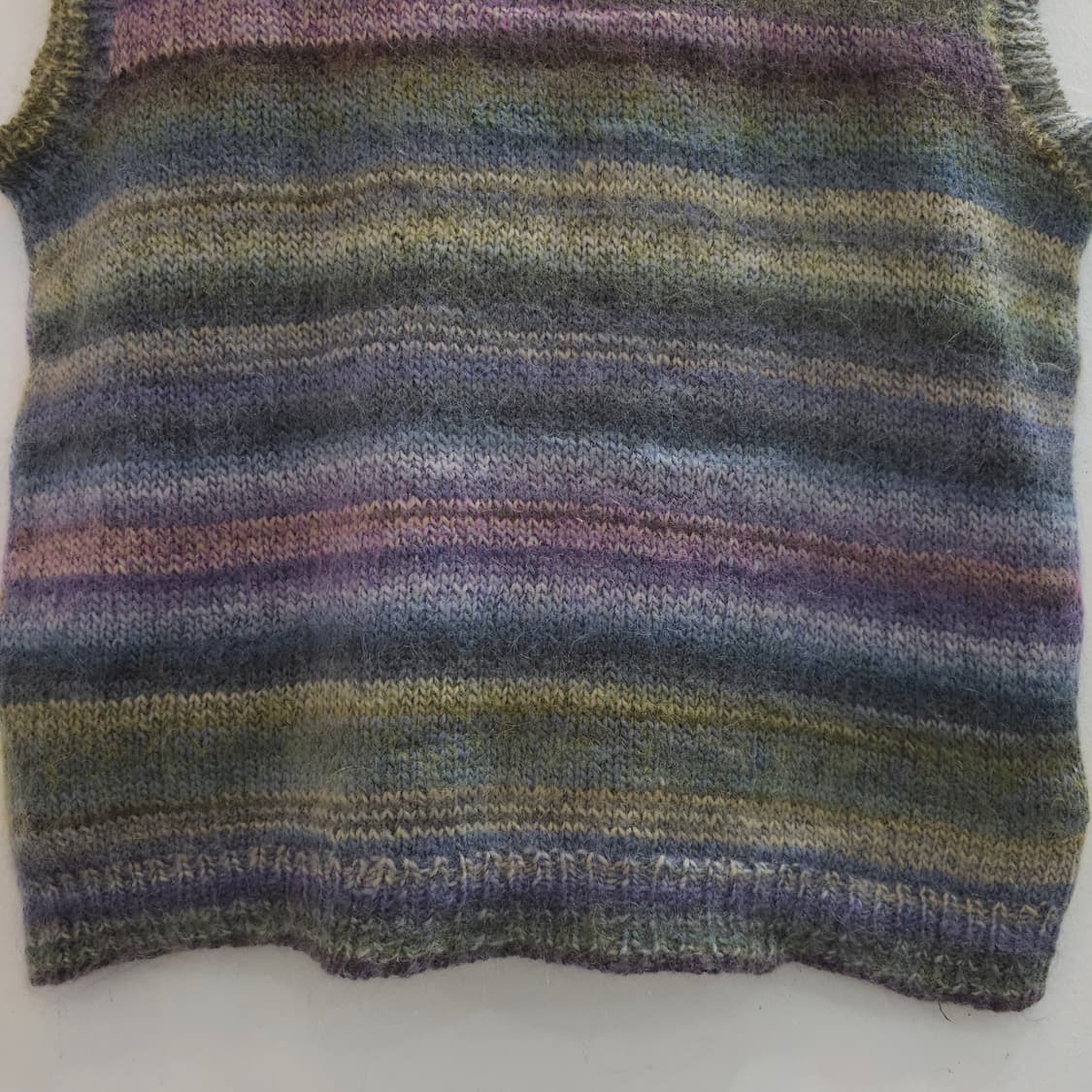 모헤어 멀티컬러 그라데이션 브이넥 니트조끼 베스트 일본빈티지 상품이미지5