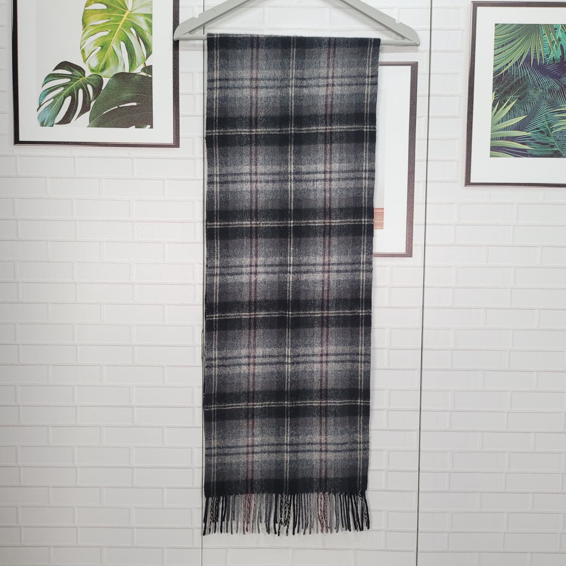 메트로시티 울 캐시미어 체크 머플러 목도리 남여공용 새상품급 상품이미지4