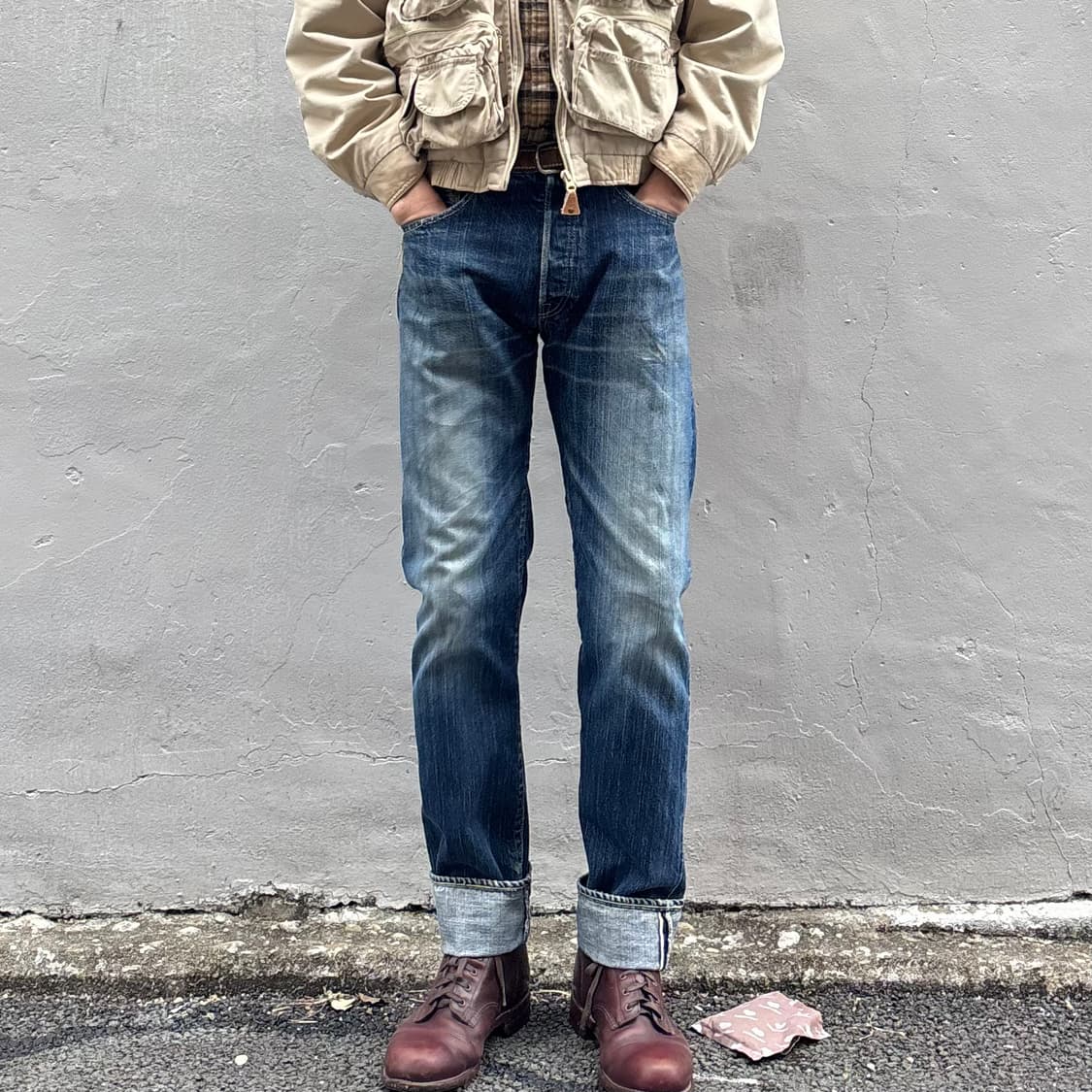 일본 이터널 하프 셀비지 데님 팬츠 상품이미지2