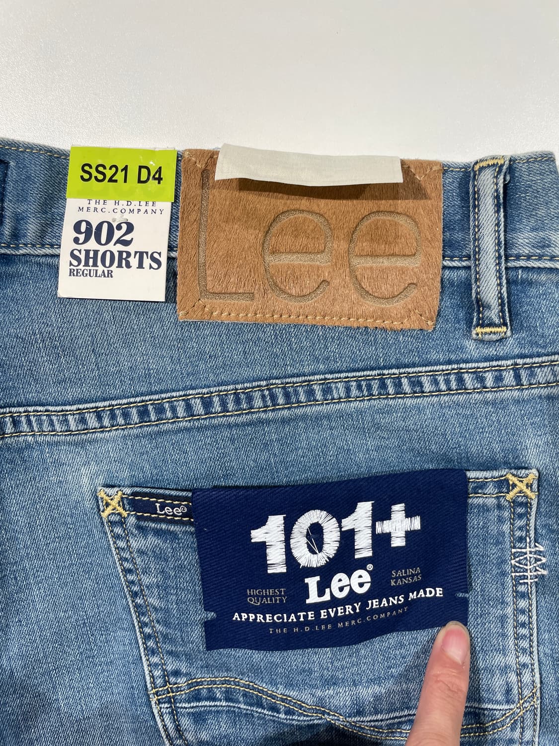 리 101+ 연청 레귤러 데님 쇼츠 상품이미지8