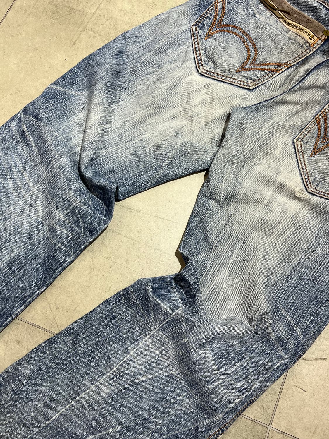 Edwin 빈티지 포켓 데미지 와이드 데님 팬츠 상품이미지5