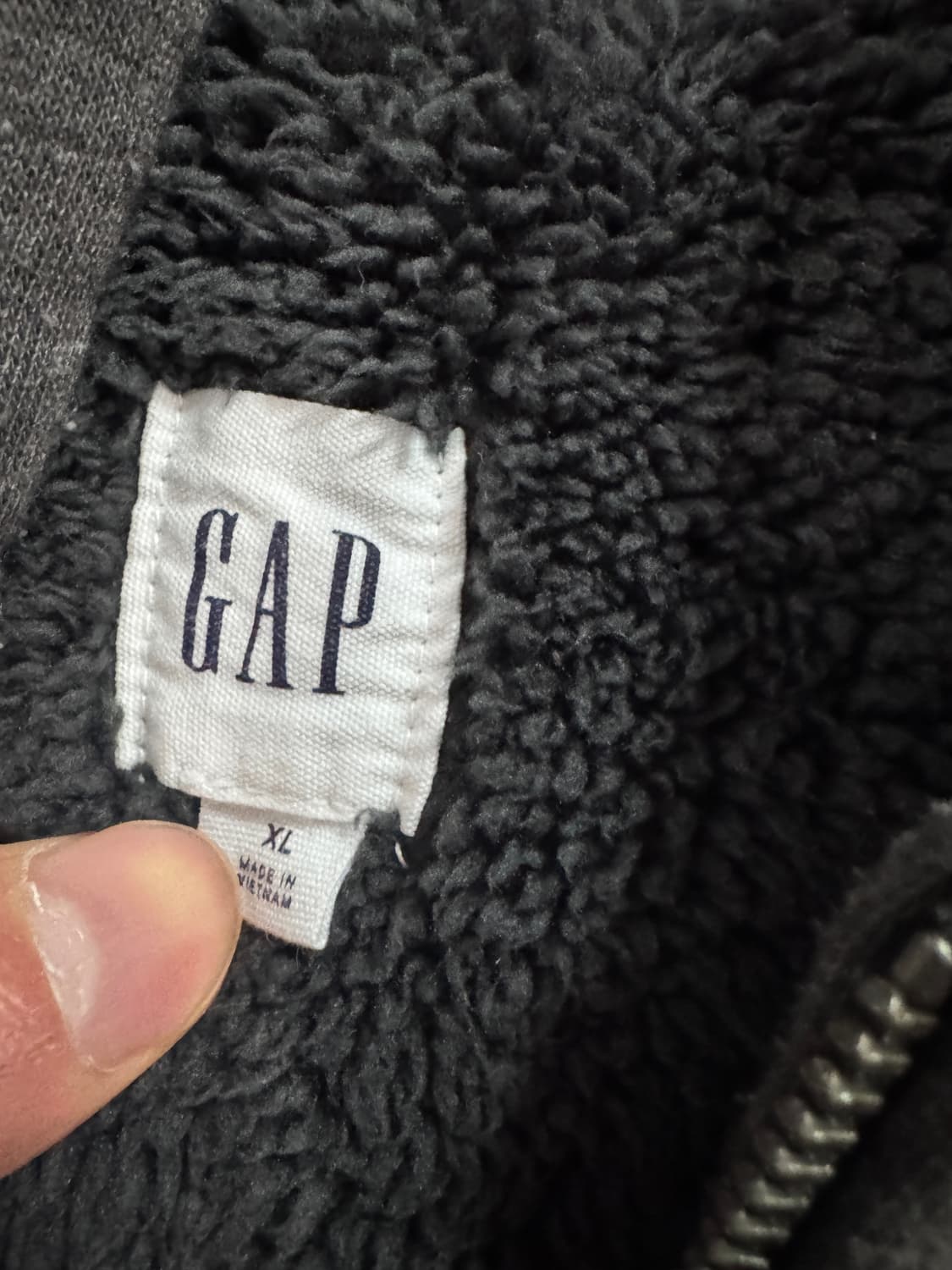 GAP 갭 빈티지 그레이 쉐르파 보아털 후드집업 XL 상품이미지3