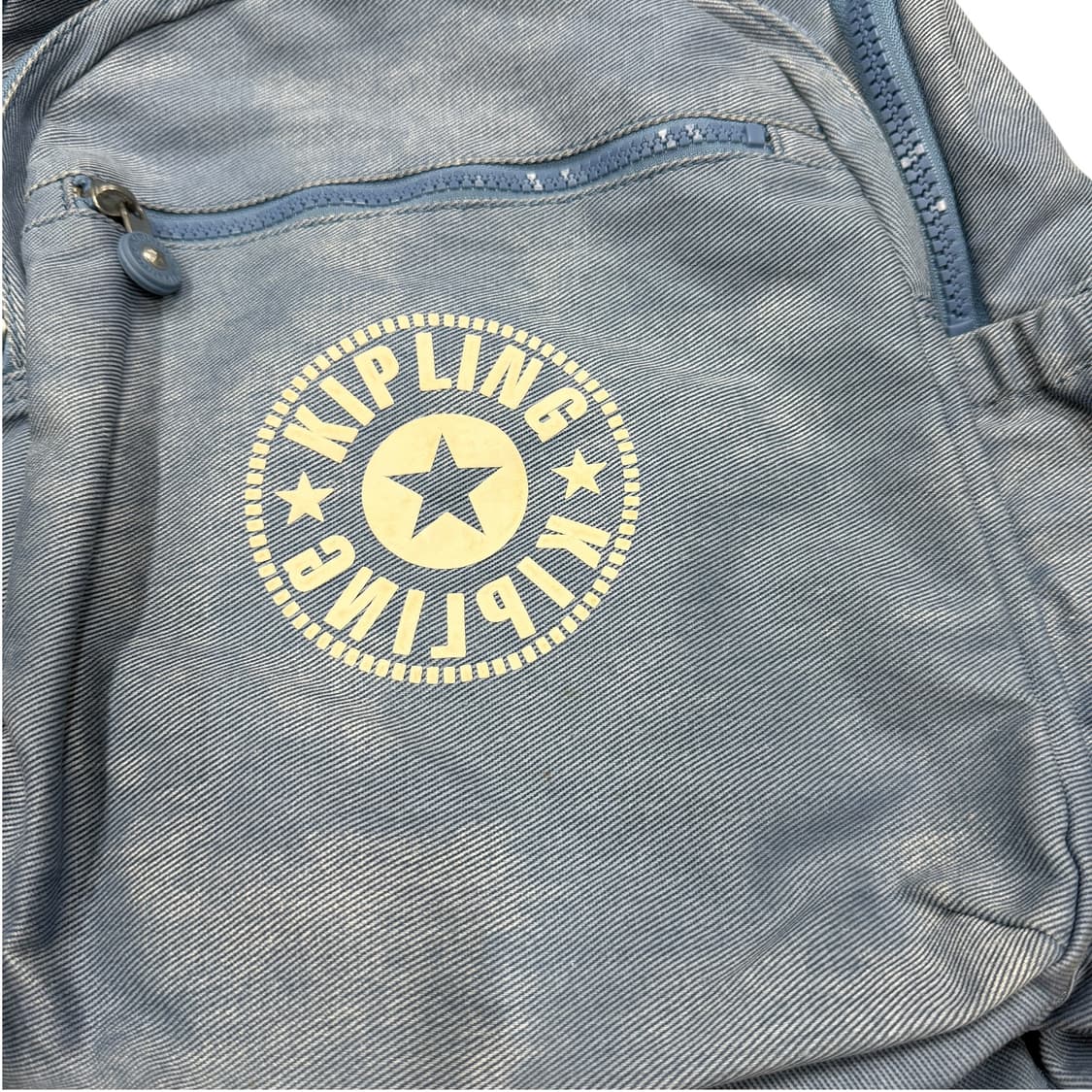 키플링 빈티지 빅로고 데님 포켓 백팩 가방 블루 상품이미지6