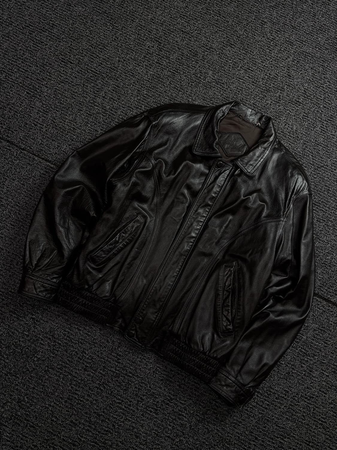 90s 빈티지 아카이브 램스킨 레더 봄버 자켓 브라운 1843 상품이미지1