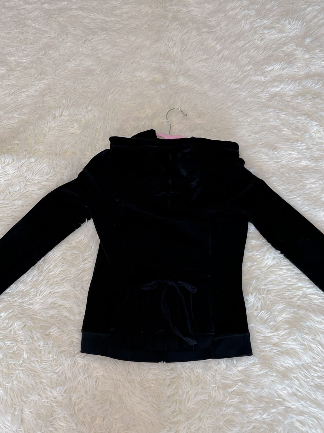 y2k 오네갸루 벨벳 후드집업(뒷면 리본, 프릴 제일 예쁨) 상품이미지3