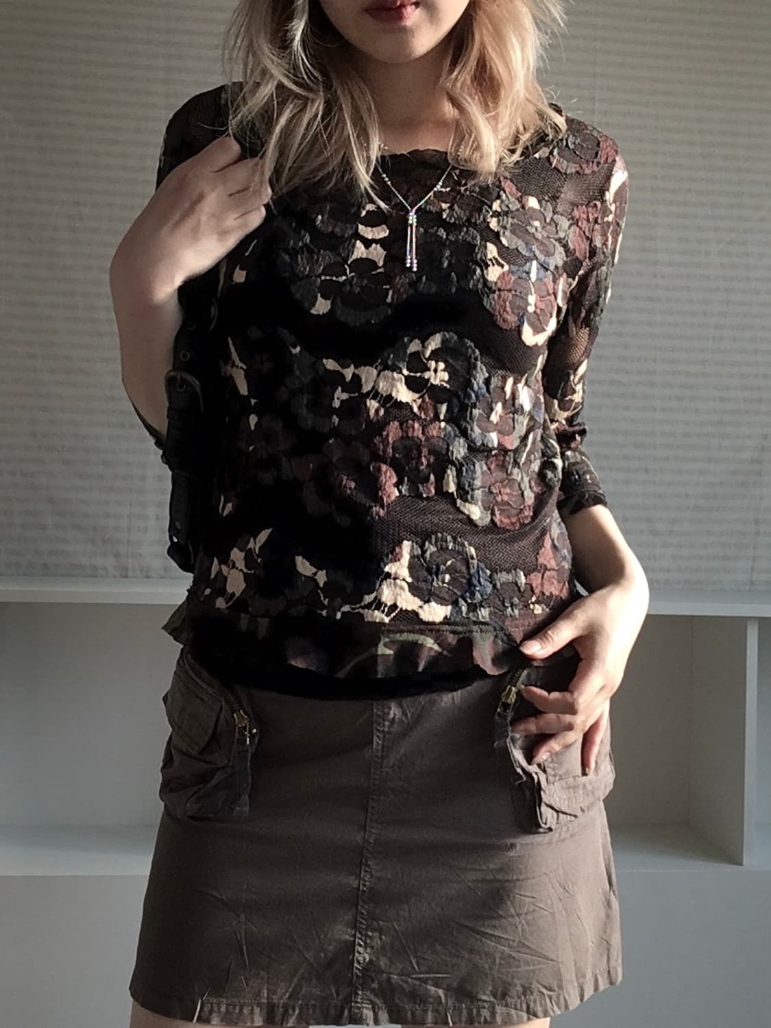 jpn vintage khaki cargo pocket skirt 상품이미지4