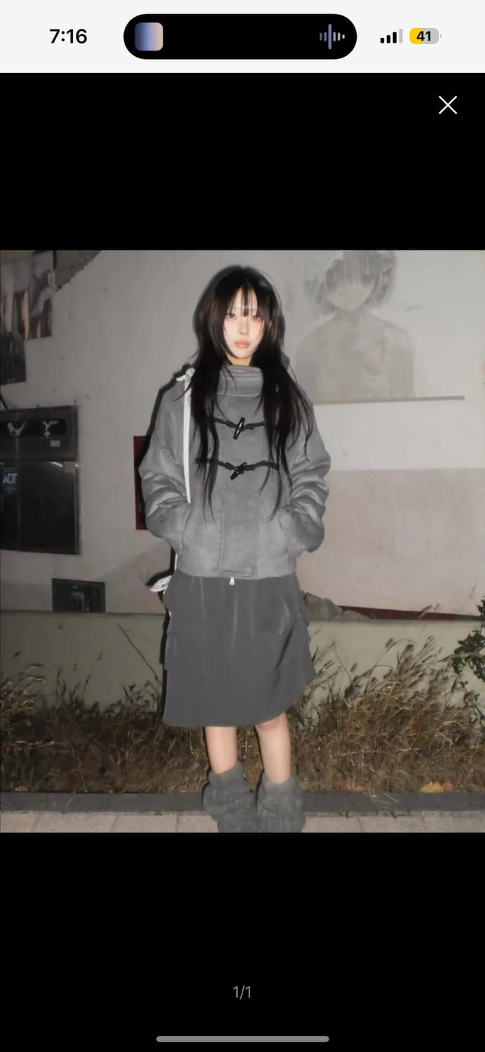 미세키서울 더플후드 떡볶이 코트  상품이미지1