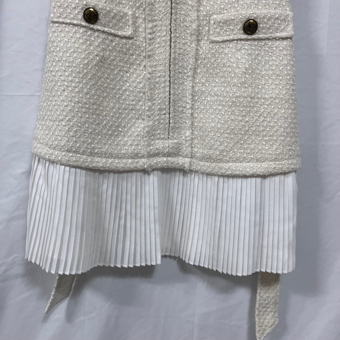 산드로(SANDRO) 트위드 플리츠 원피스 상품이미지4