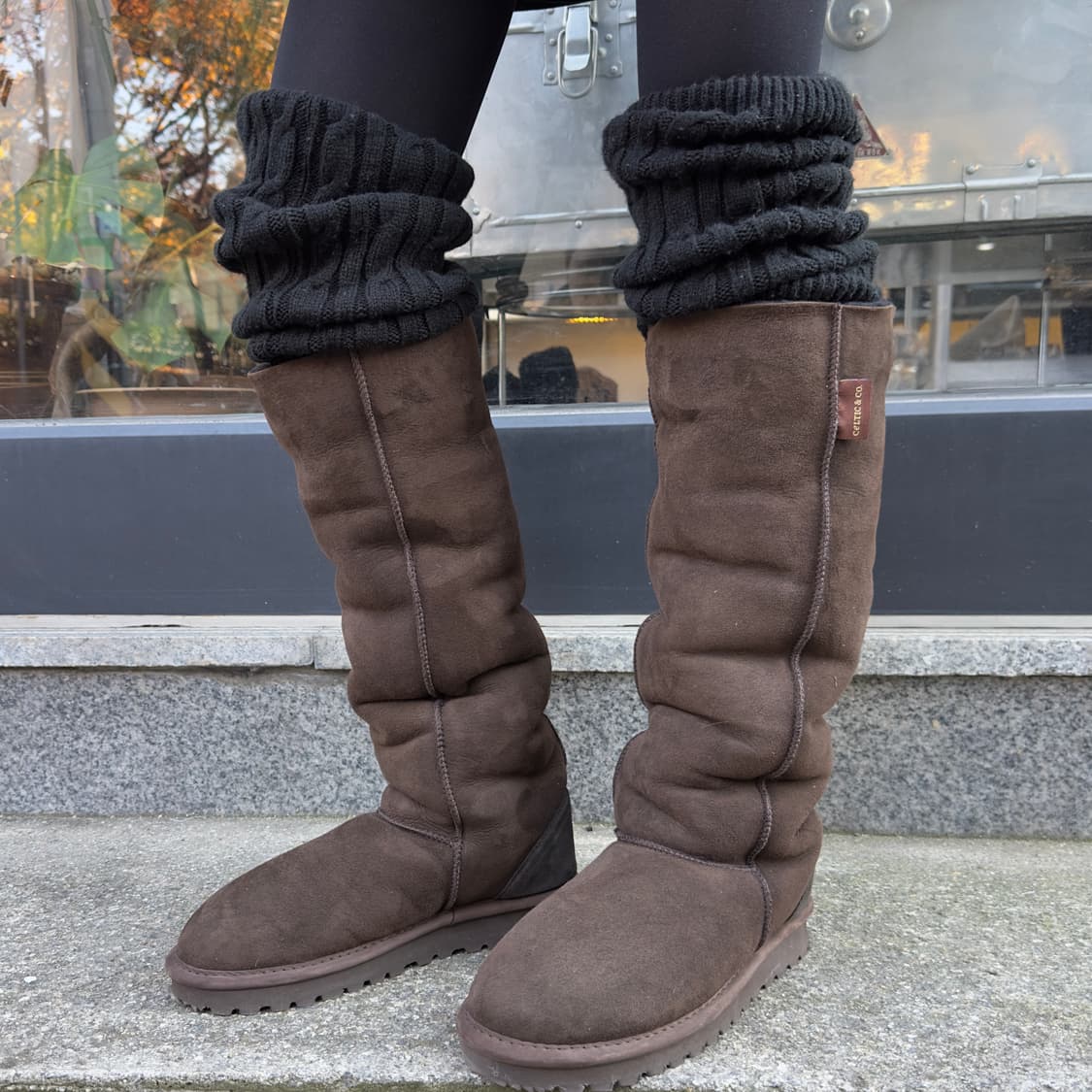 Celtic & Co 스웨이드 시어링 니하이 어그 부츠 상품이미지5