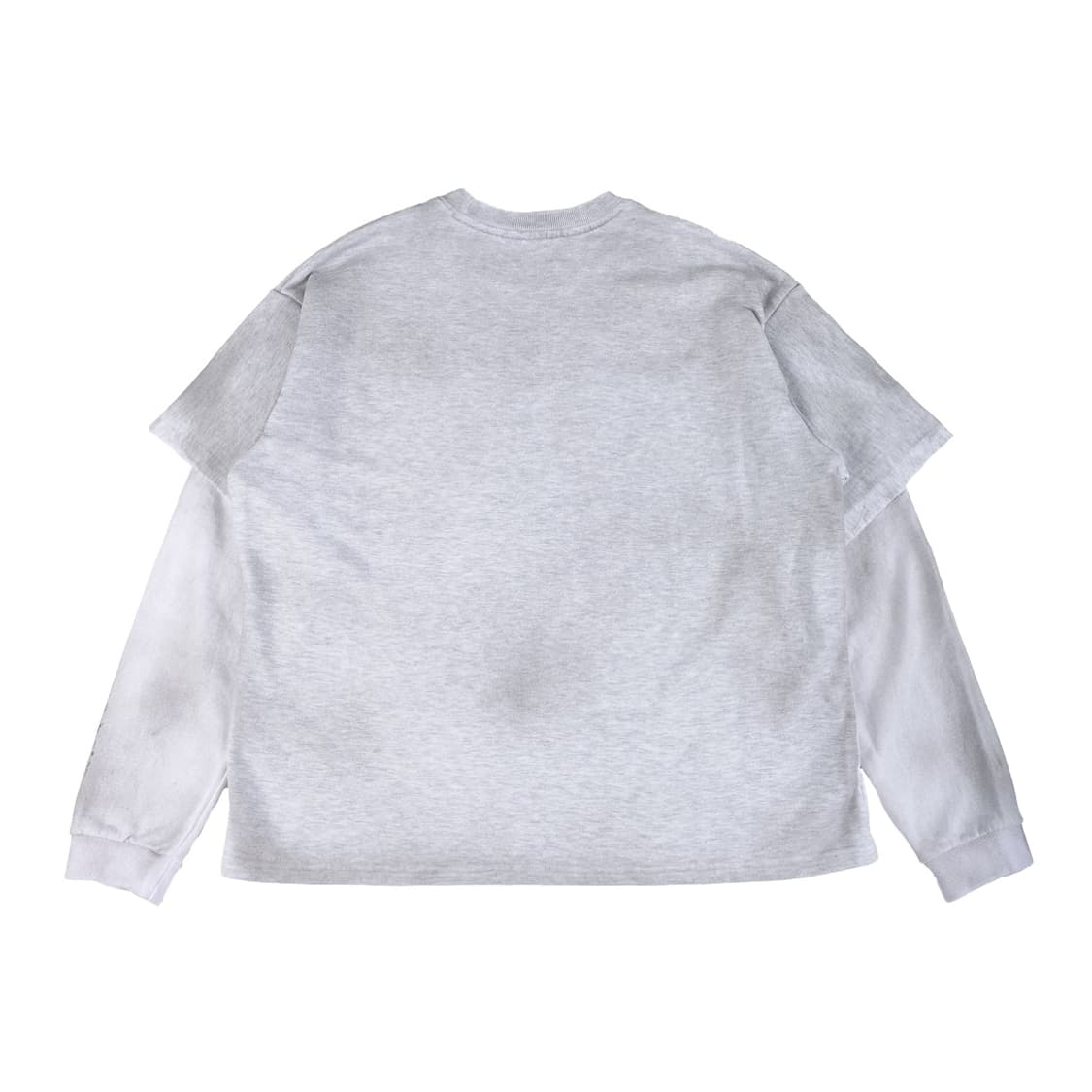 Erte 레이어드 스웻셔츠 맨투맨 멜란지 그레이 상품이미지2