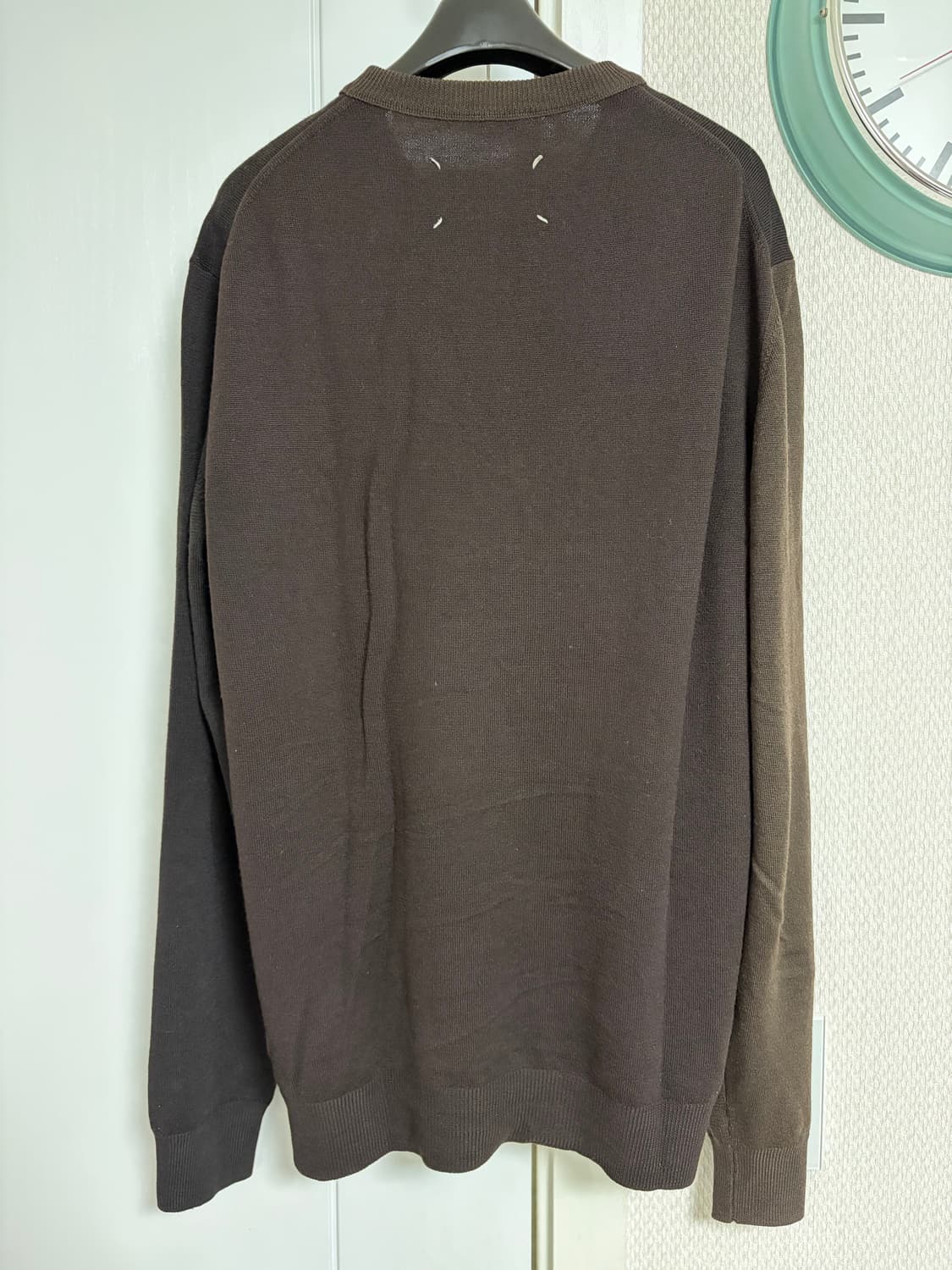 [M] 마르지엘라 백스티치 배색 브라운 니트 상품이미지2