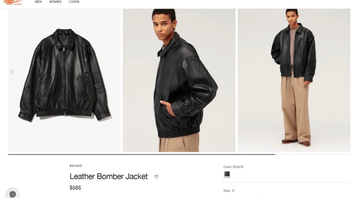 빔즈 오버핏 가죽자켓  상품이미지1