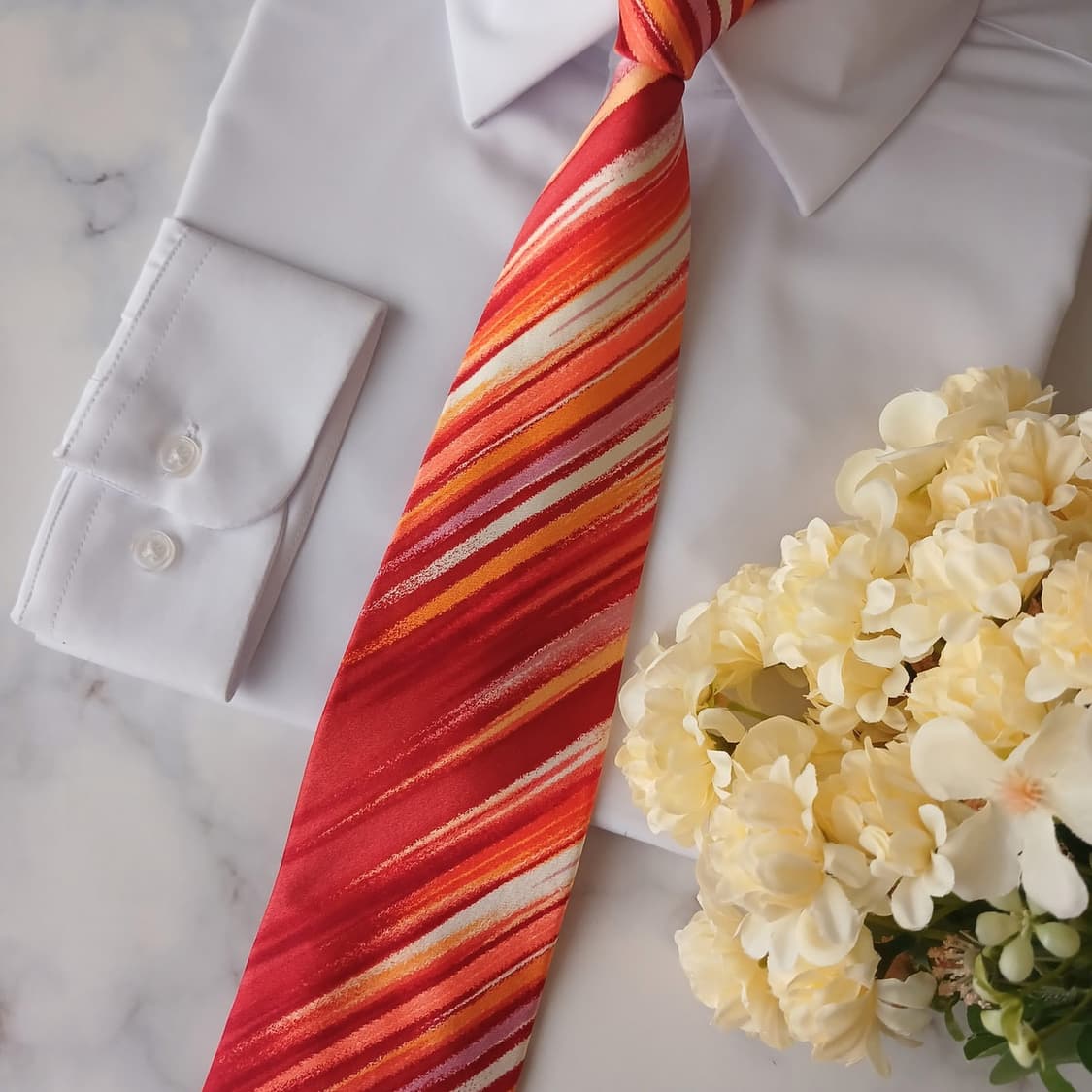 MCM 실크 레드 스트로크 아트 넥타이 9.1cm A+등급 A19109
 상품이미지5