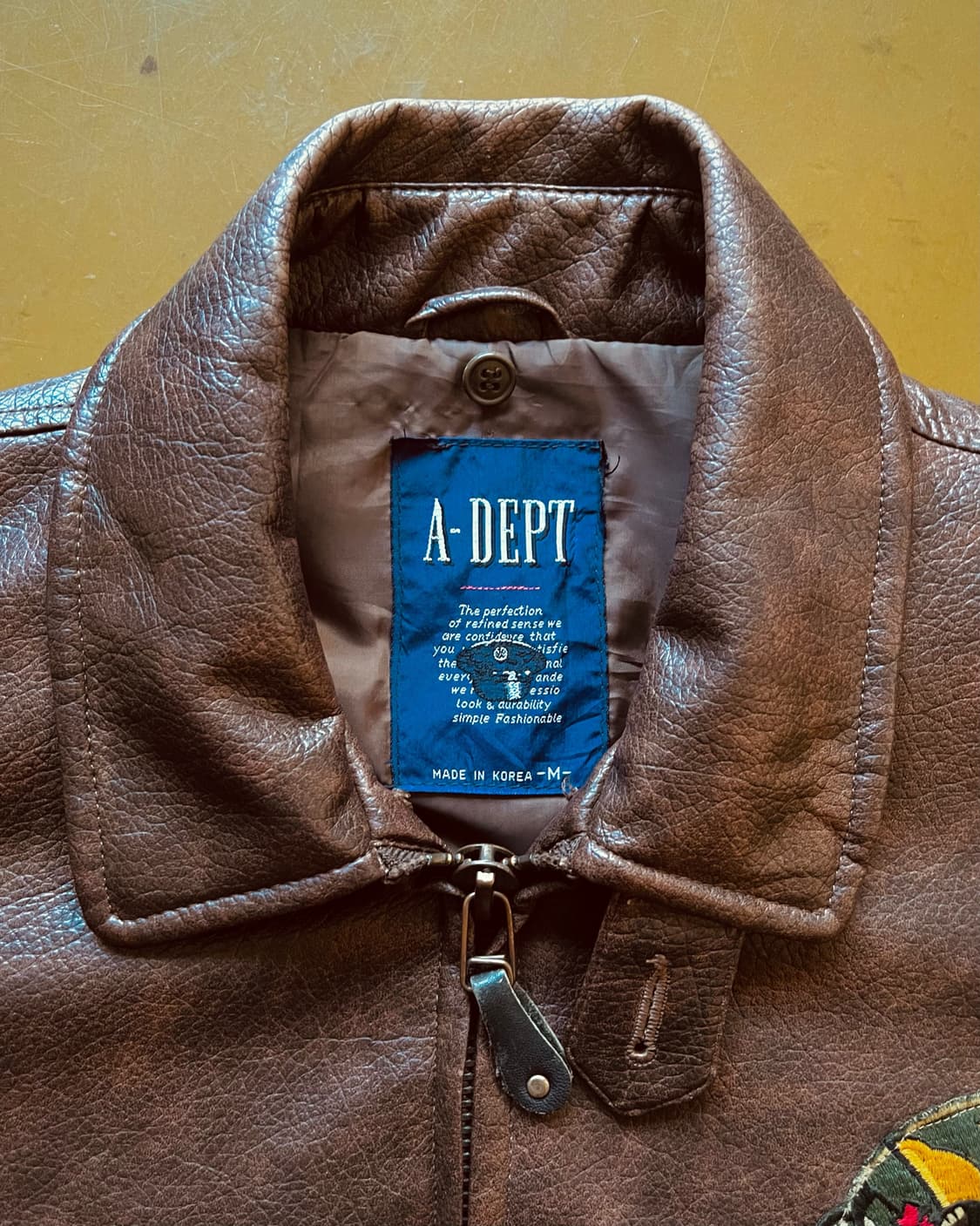 1980-90s A-DEPT Leather A-2 Bomber JK 상품이미지4