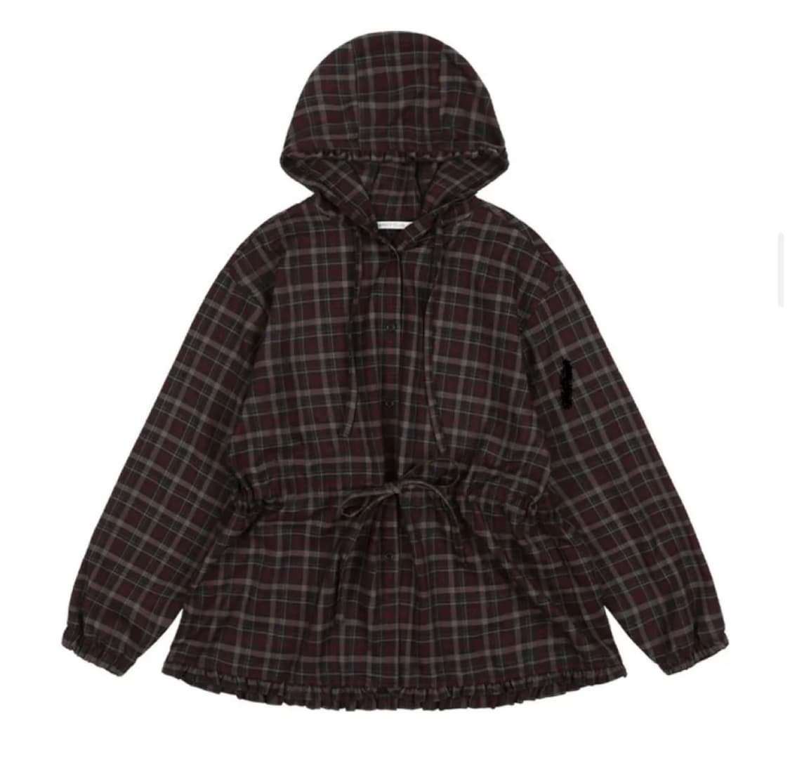 팬시클럽 프릴 체크 후드 자켓 상품이미지1