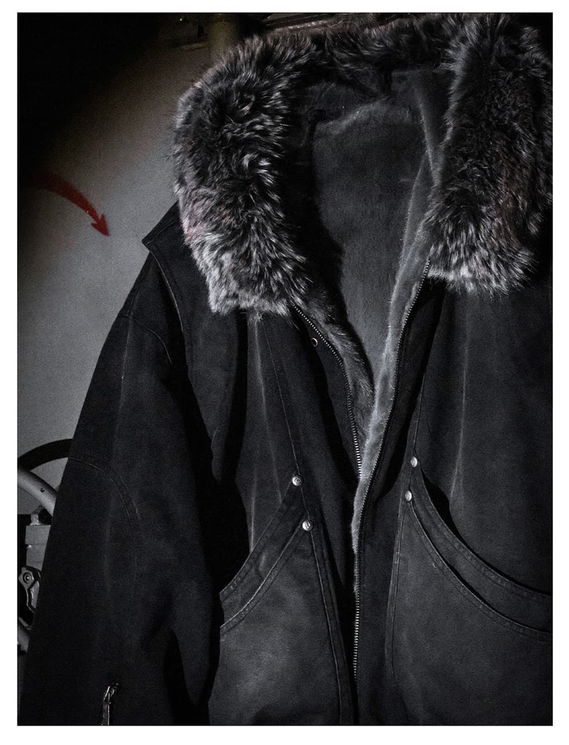 Fur Collar Dual-Sided Reversible Bomber 상품이미지6