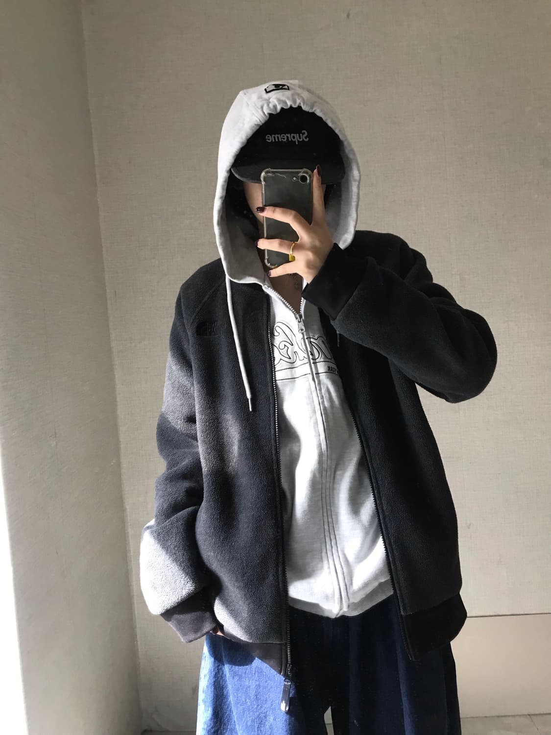 노페 그레이 오버핏 후리스 상품이미지3