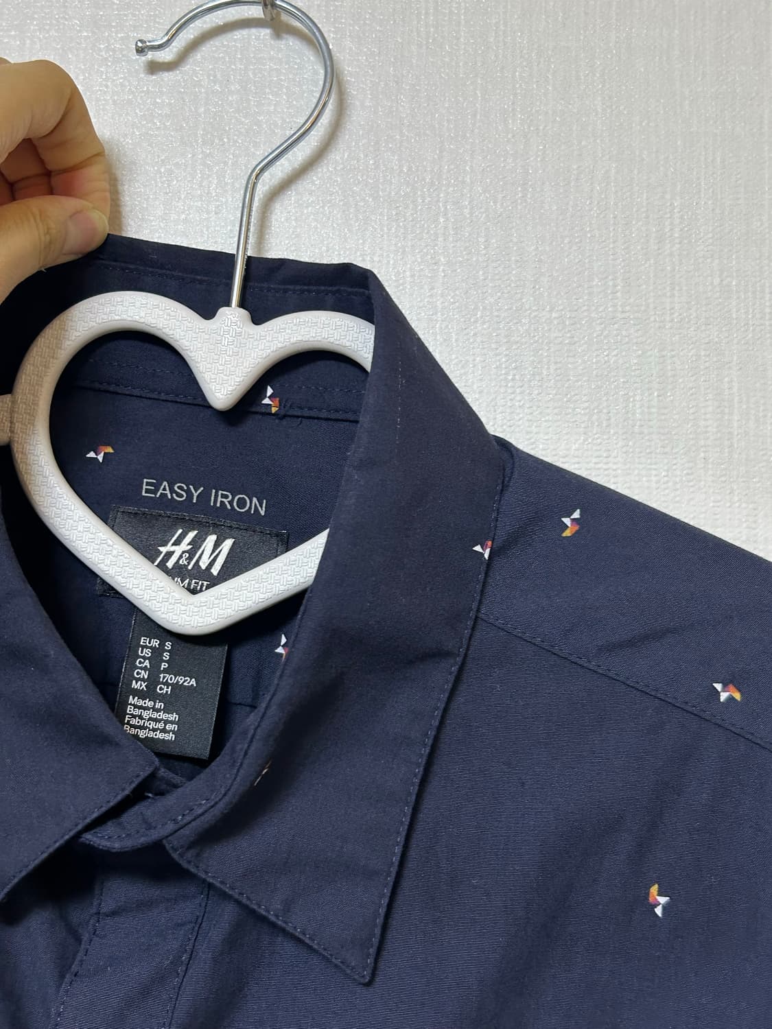 H&M 남성 네이비 패턴 셔츠 상품이미지4