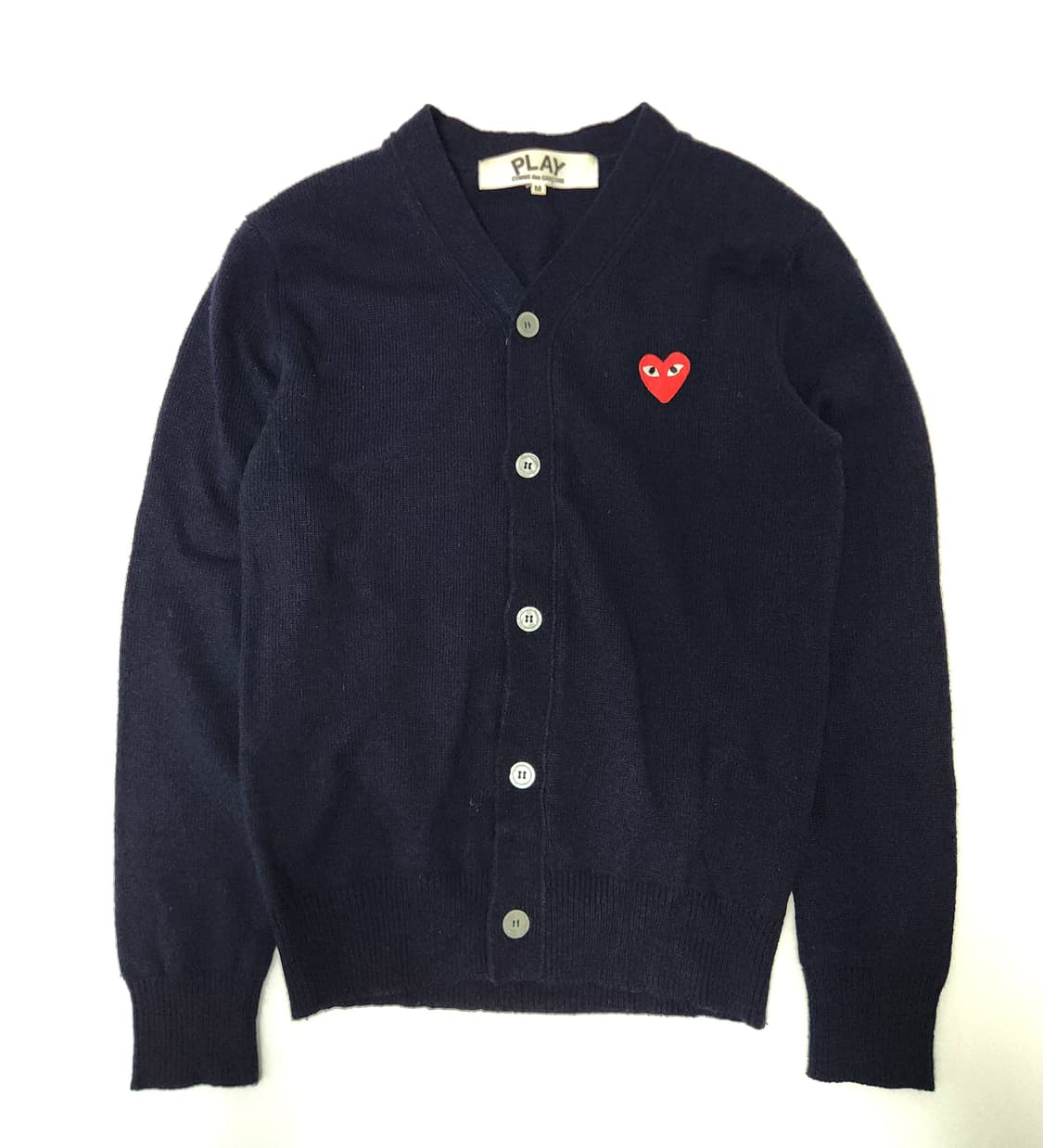 꼼데가르송 하트로고 브이넥 가디건 M 상품이미지1