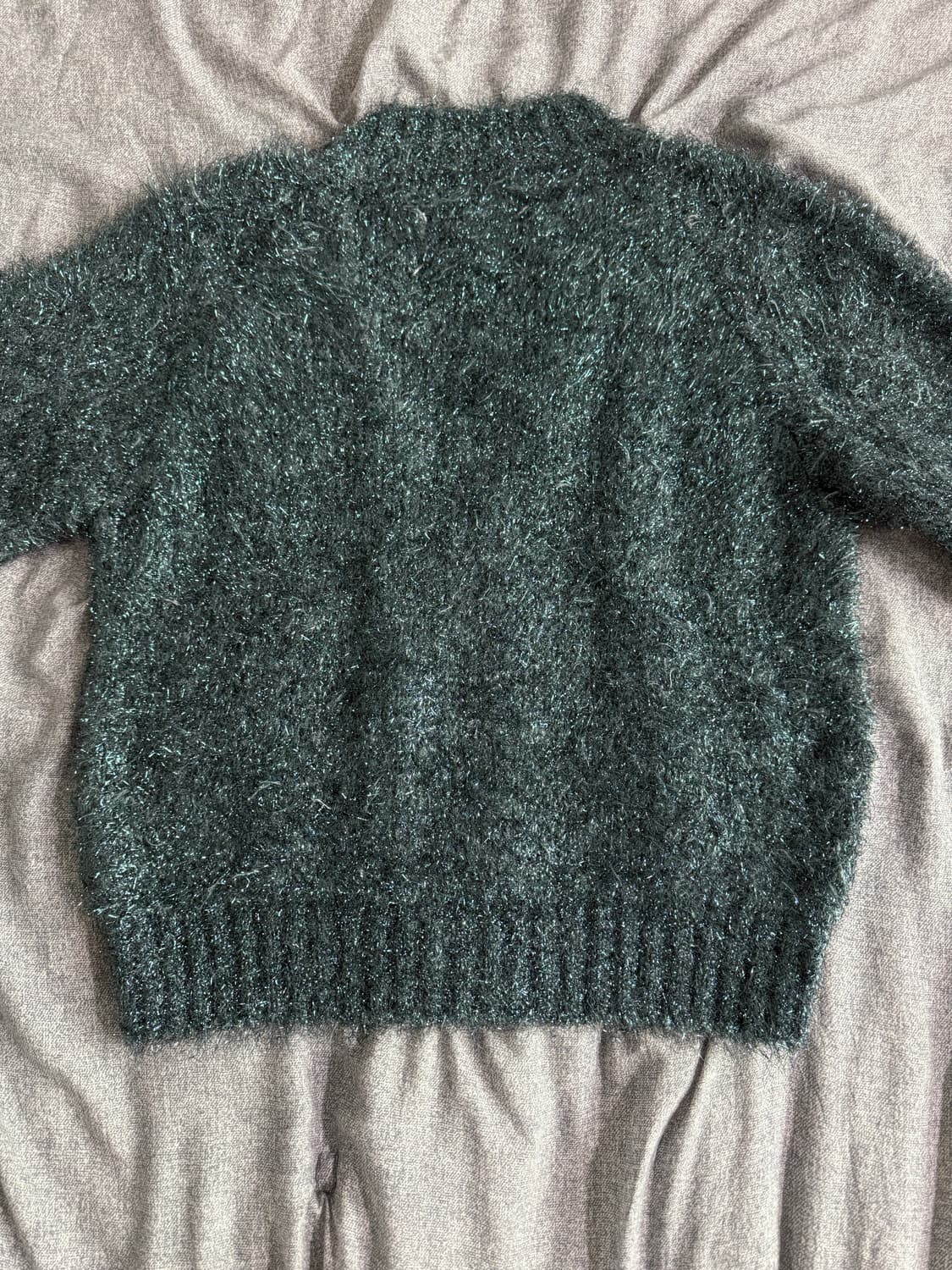 마르지엘라 백 루렉스 블루 패널 리브 가디건 상품이미지3