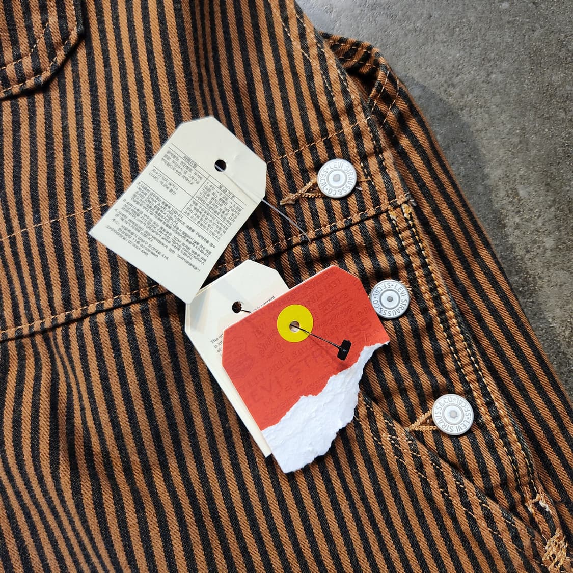 미사용)리바이스 레드탭 히코리 데님 오버롤 멜빵바지 L 상품이미지5