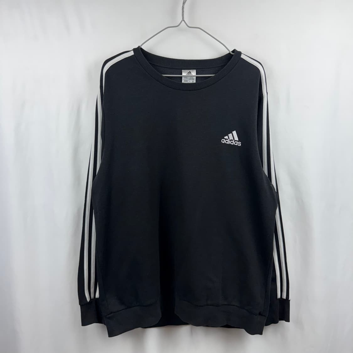 (3XL) 아디다스 삼선 맨투맨 블랙 상품이미지2