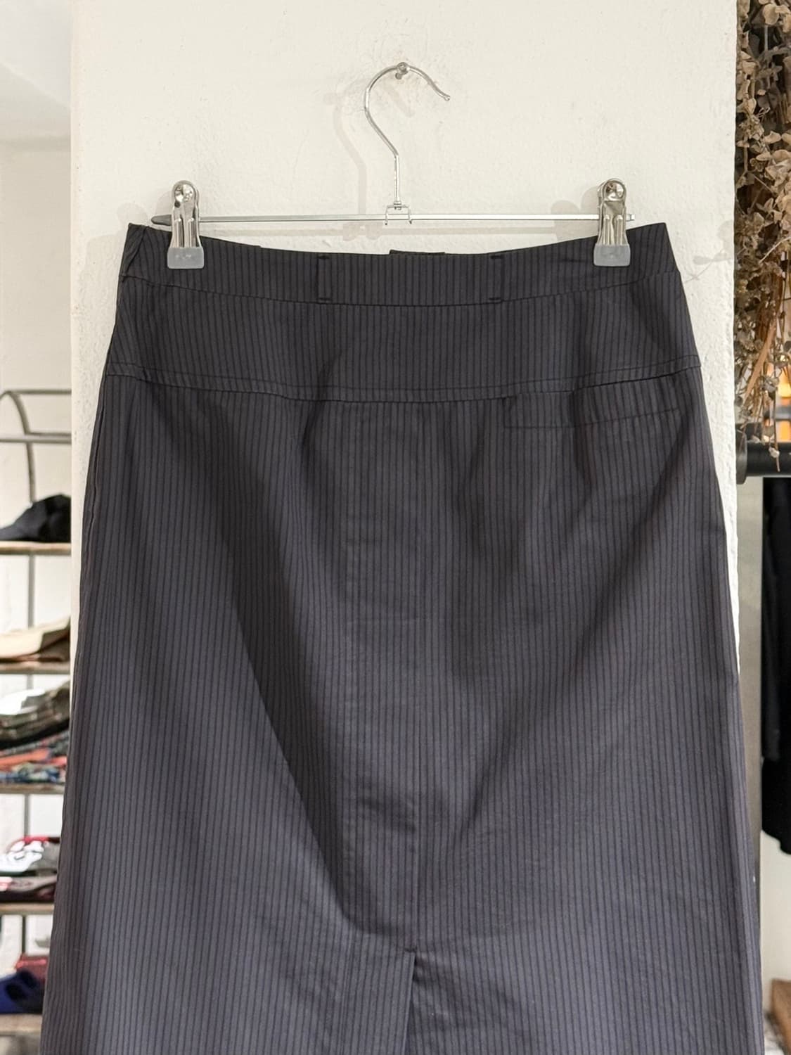 질샌더 차콜 스트라이프 H라인 미디 스커트 상품이미지5