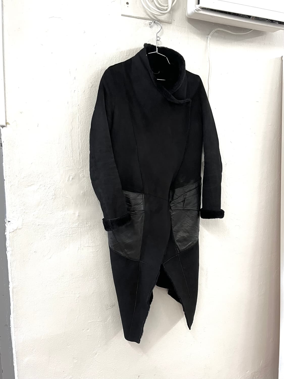 조르지오 브라토 램스킨 퍼 무스탕 드레이프 코트 상품이미지2