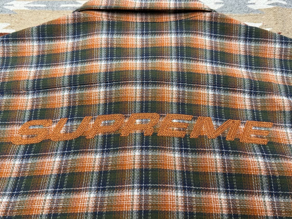 [XL] 슈프림 루즈 핏 미니 플레이드 숏슬리브 셔츠 상품이미지5