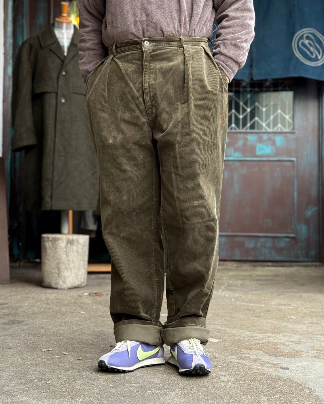 90‘s 폴로 랄프로렌 투턱 코듀로이 앤드류 팬츠 34 [올리브그린] 상품이미지7