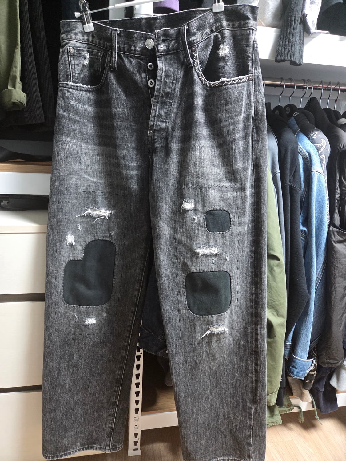 비헤비어 rags 흑청 셀비지데님 상품이미지1