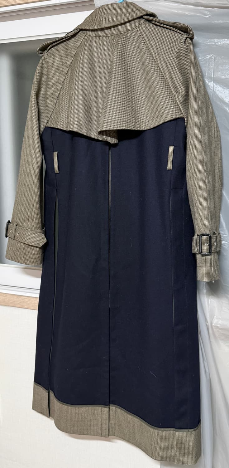 22AW 사카이 체크 본딩 울 롱 코트 상품이미지5