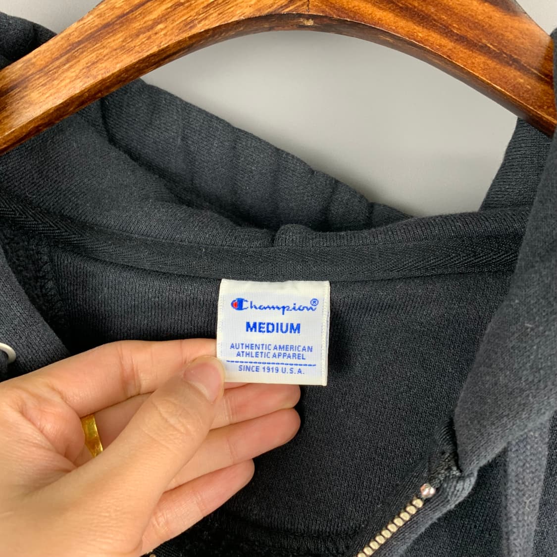 챔피온 빅덤블 블랙 후드집업 상품이미지7