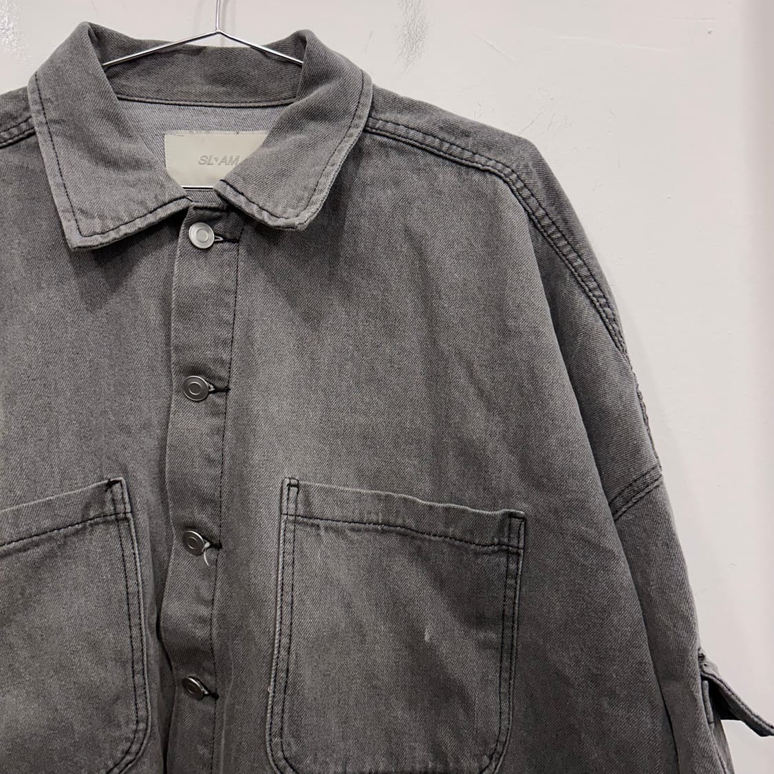 슬램 슬리브포켓 회청 크롭 데님 트러커자켓 상품이미지1
