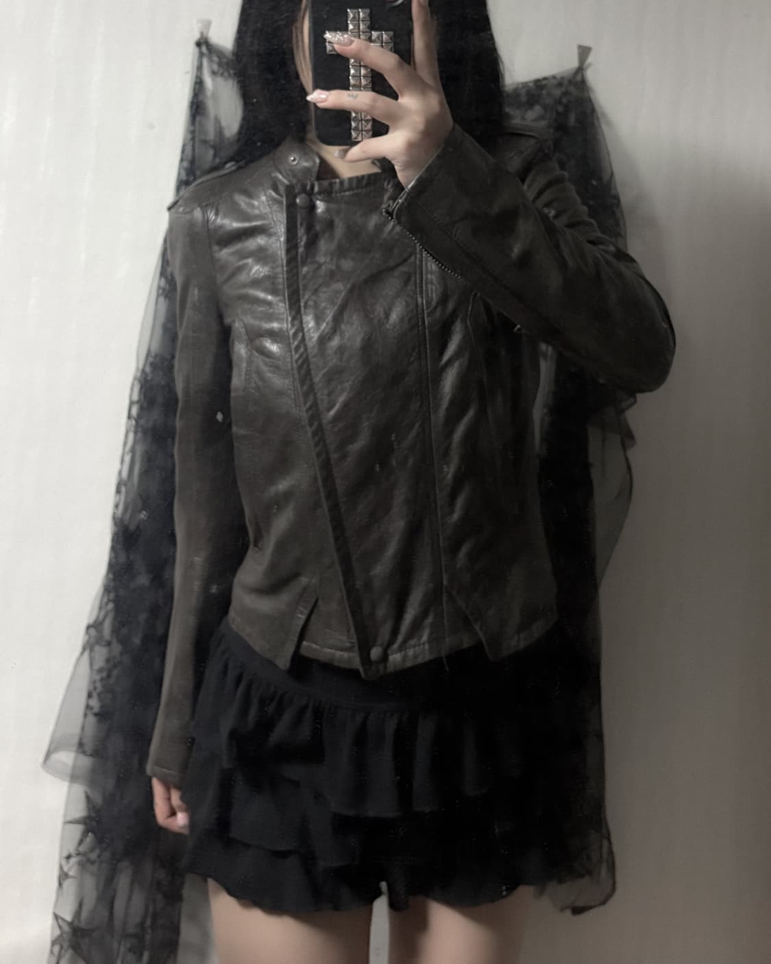y2k 양가죽 바이커 자켓  상품이미지2