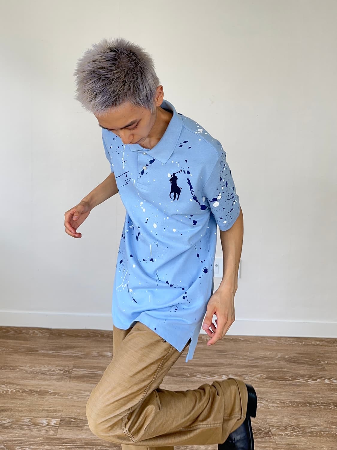 Polo Ralph Lauren 페인트 스프레드 카라 티셔츠 상품이미지3