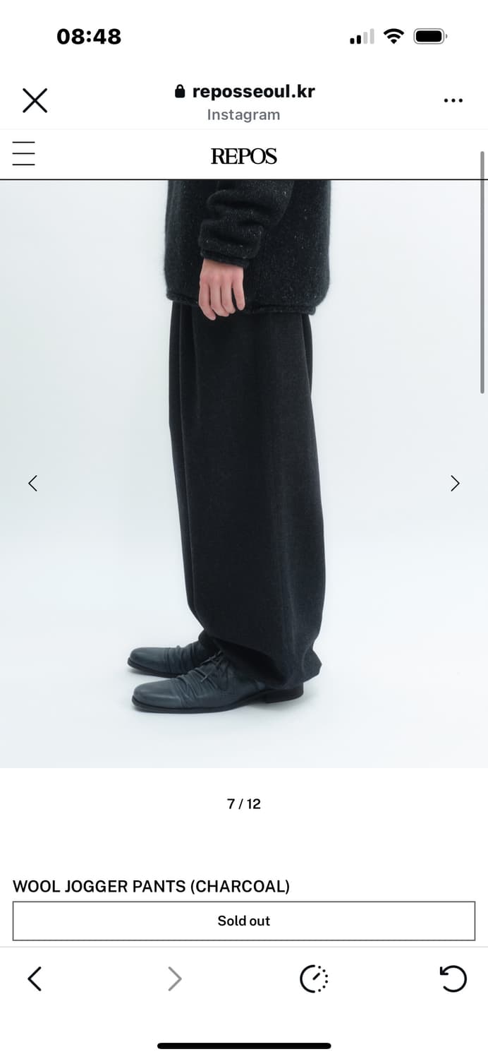 (구함) 리포스 울 조거 팬츠 블랙 상품이미지3