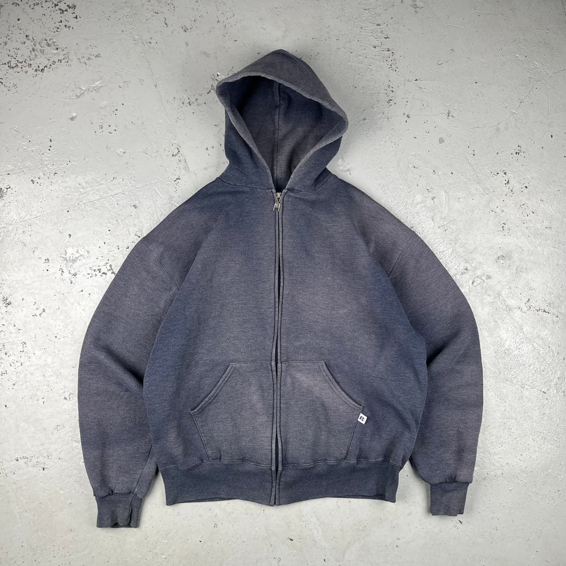 빈티지 러셀 네이비 그레이 후드집업 상품이미지3