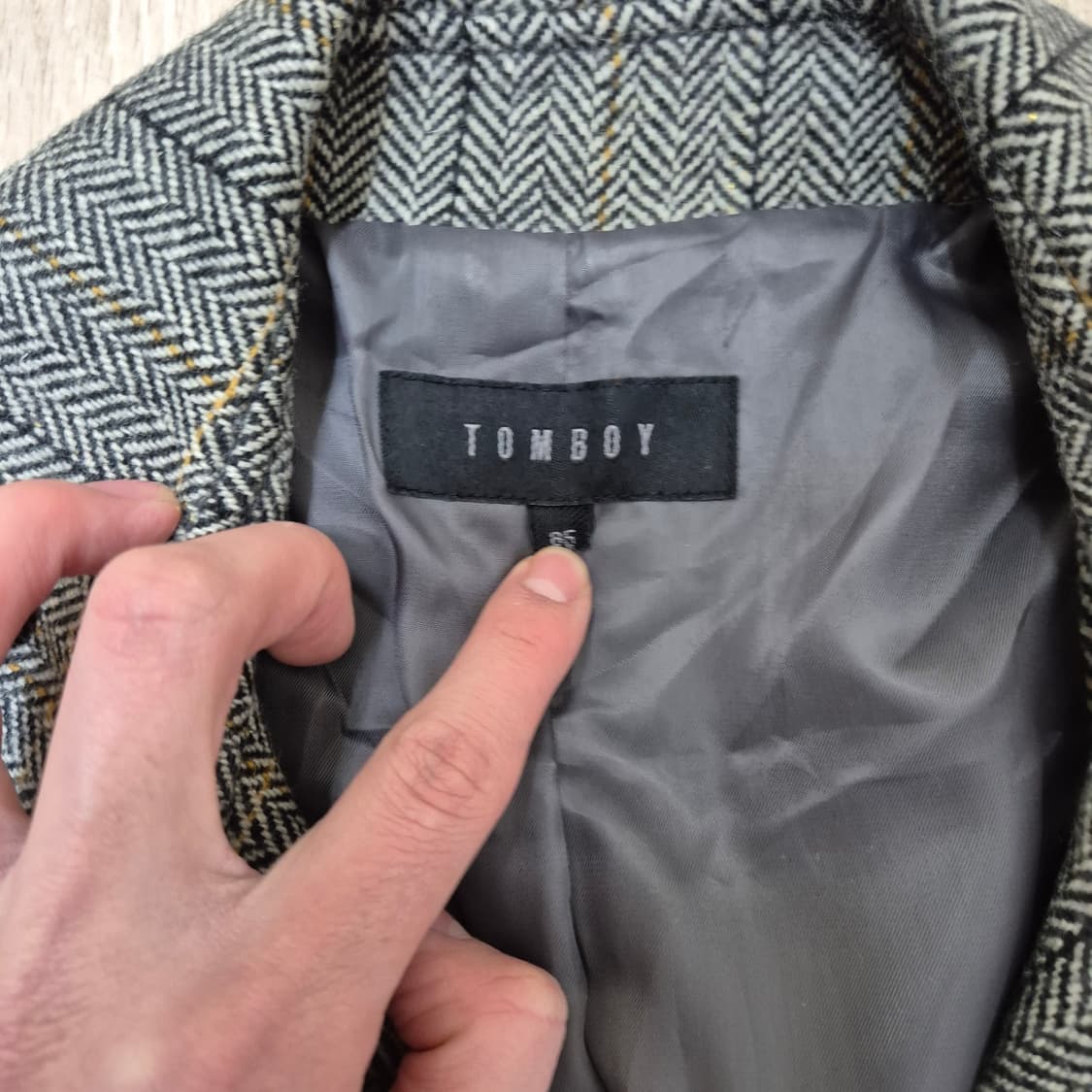 톰보이 모직 헤링본 싱글 코트 상품이미지4