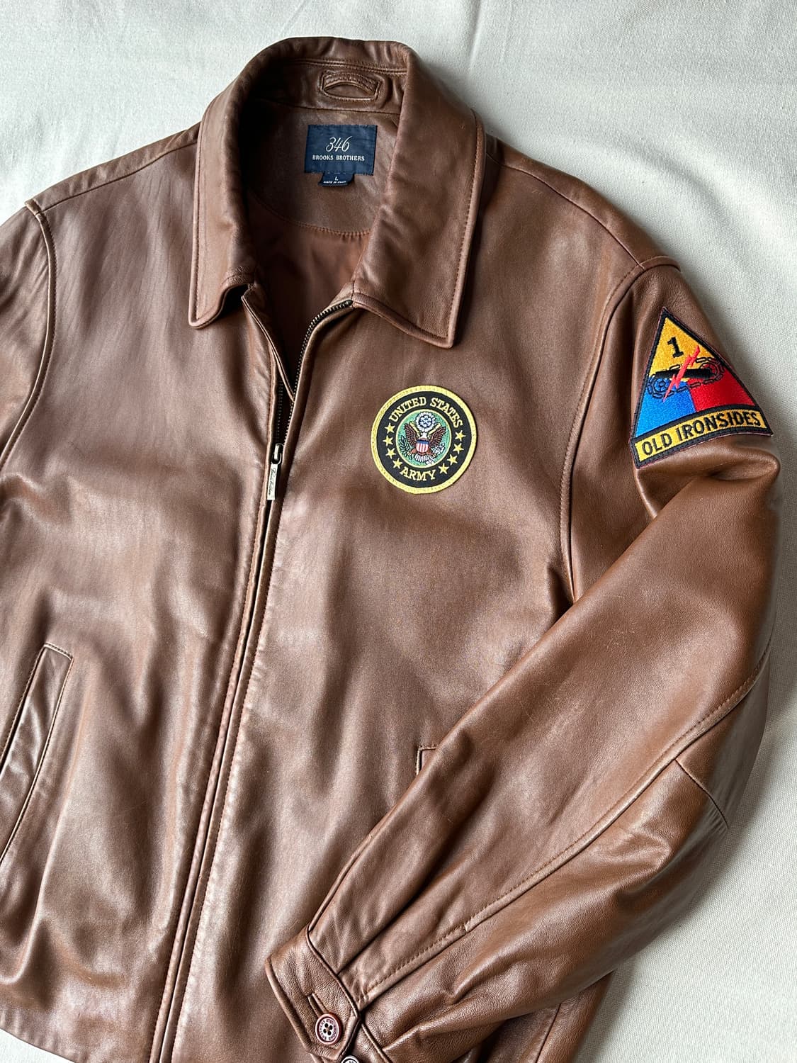 브룩스 브라더스 브라운 레더 자켓 L 상품이미지3