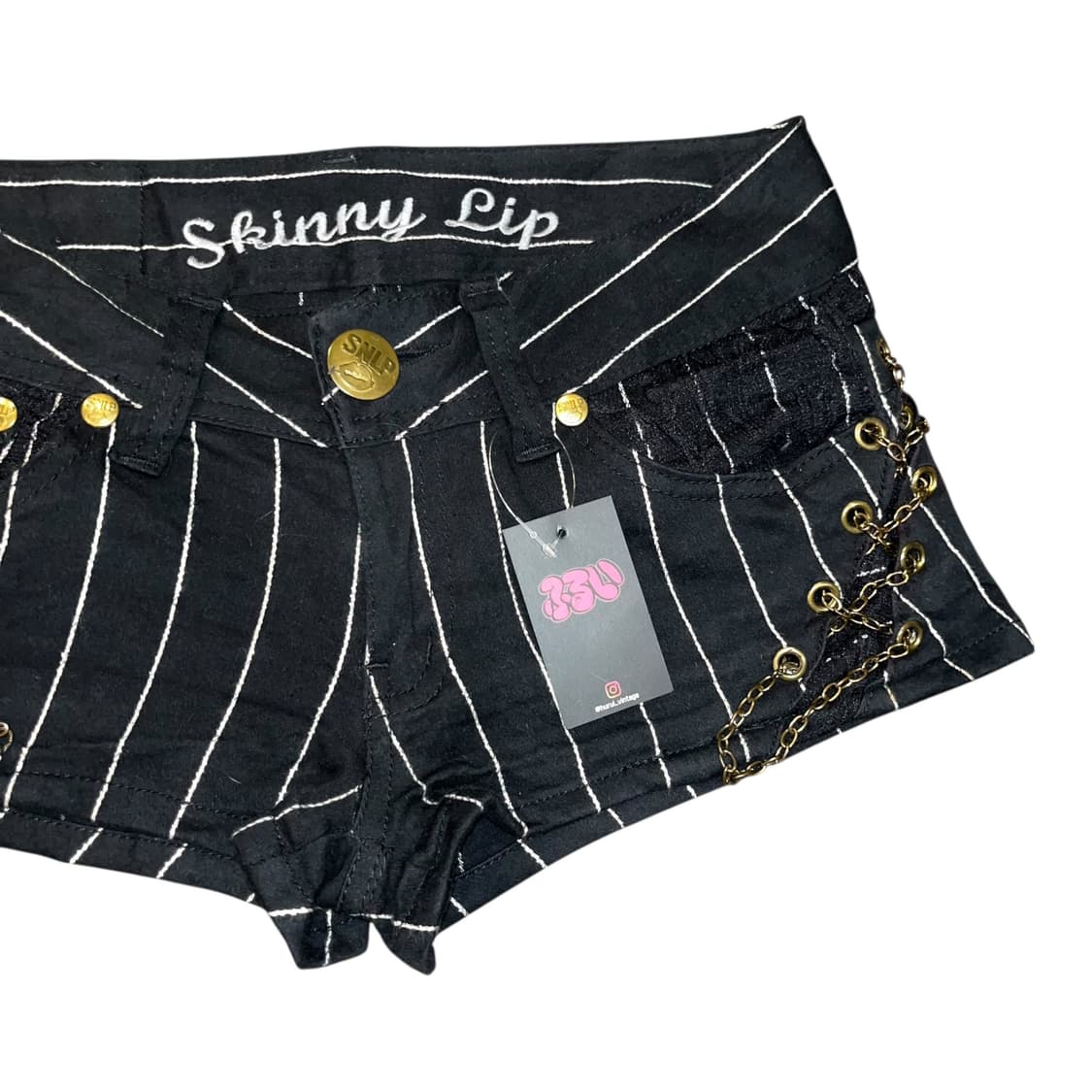 Skinny Lip 스키니립 스트라이프 체인 아일렛 숏팬츠 갸루y2k 상품이미지2