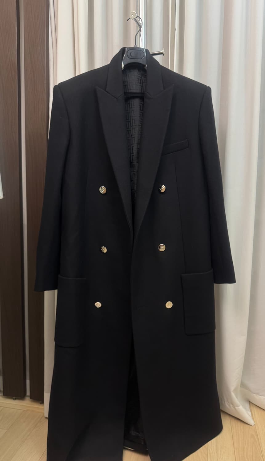 balmain 발망 남성 더블 브레스드 오버핏 버진울 코트 상품이미지1