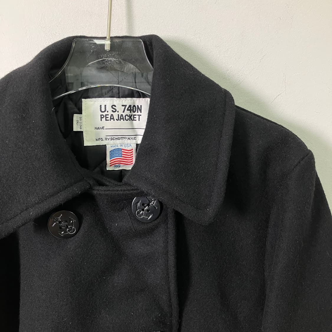 Schott 쇼트 740N 블랙 피코트 36 상품이미지4