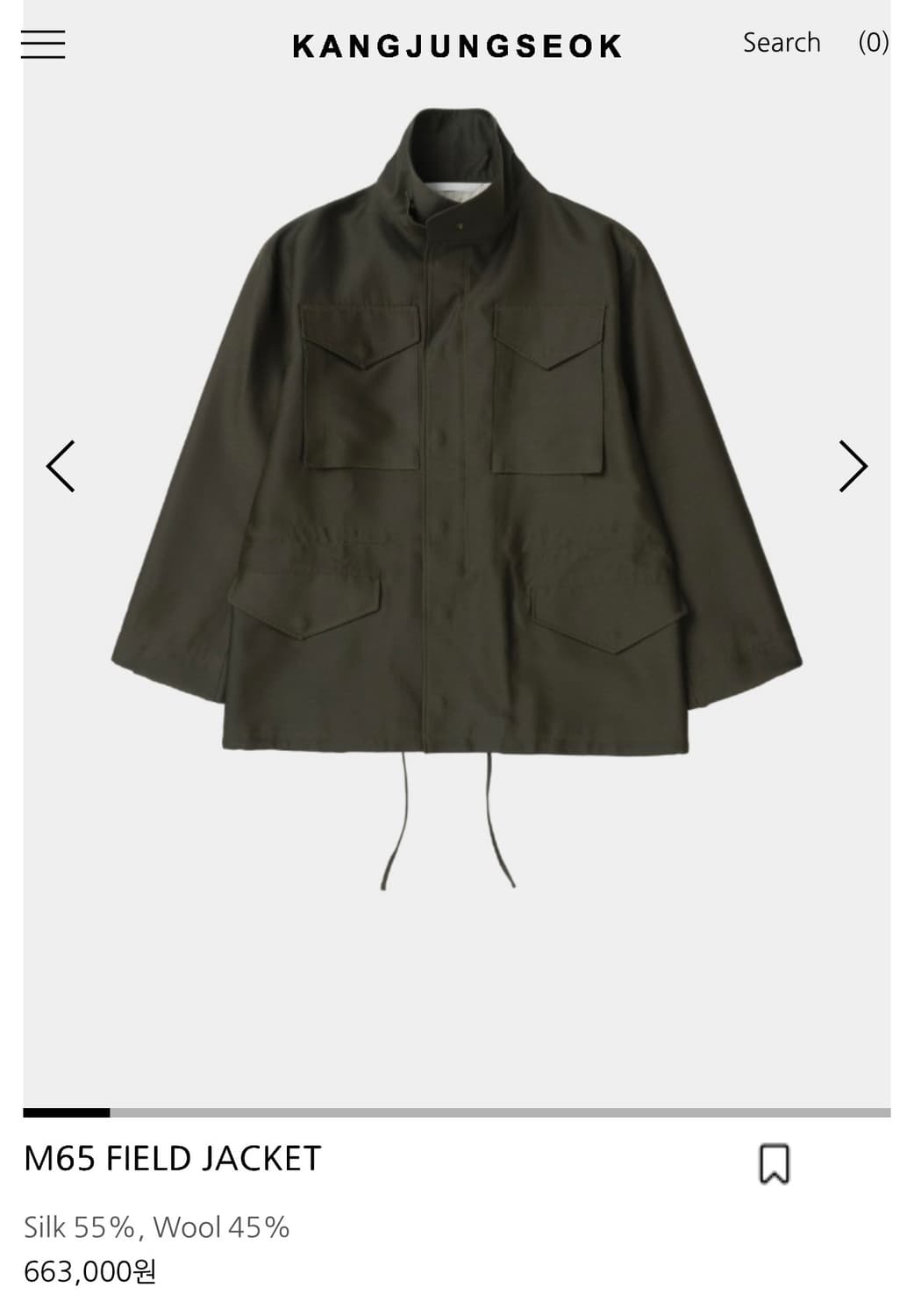 강정석 실크 M65 필드 자켓 올리브 상품이미지4