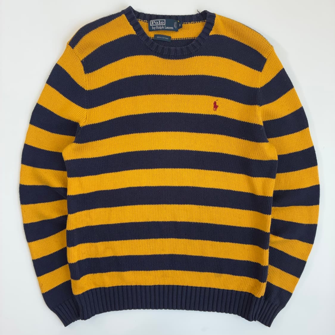 Polo 폴로 랄프로렌 00‘s 꿀벌 단가라 라운드 니트 상품이미지1