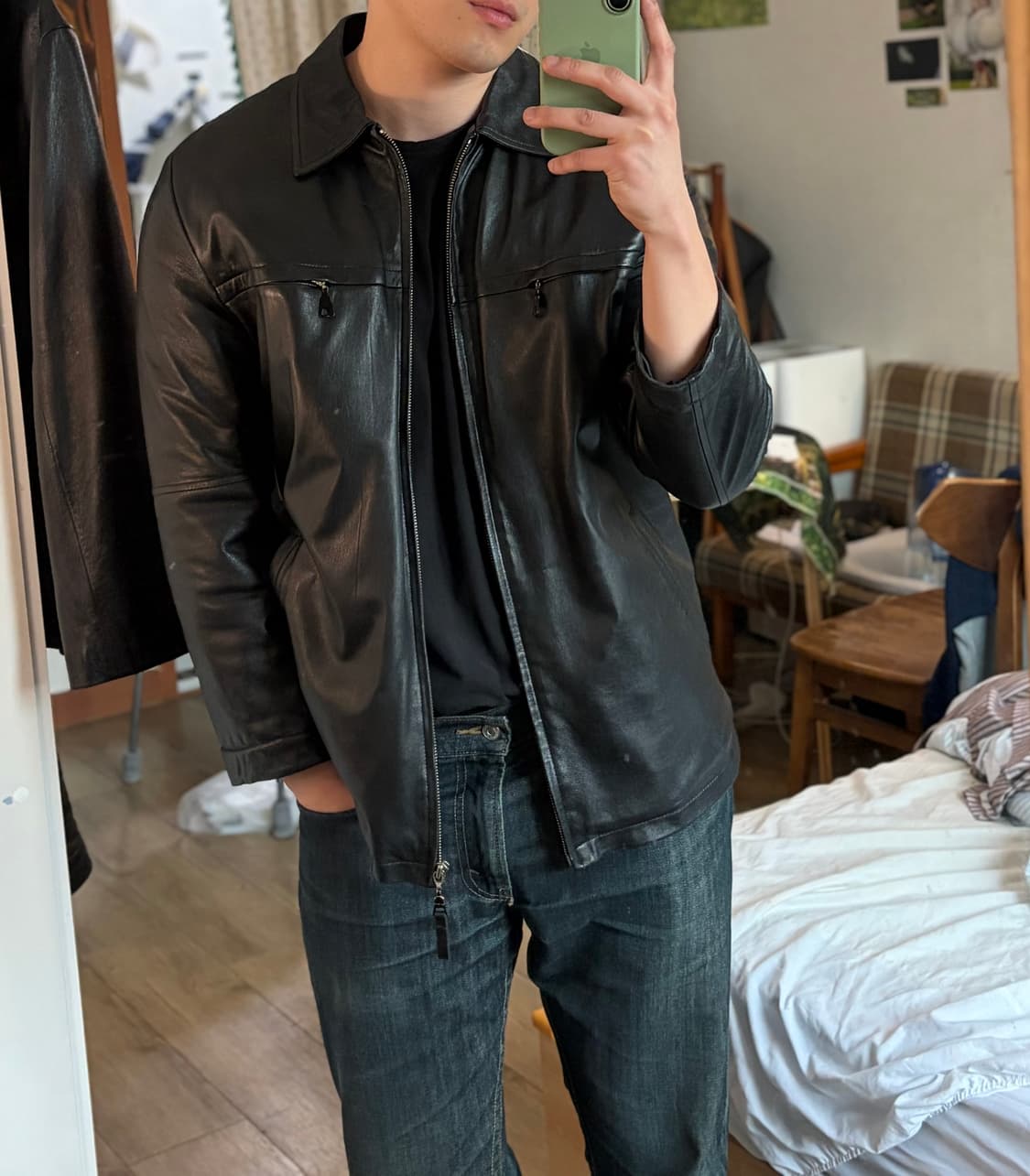 레노마 파리 옴므 미니멀 양가죽 자켓 100-105 상품이미지7