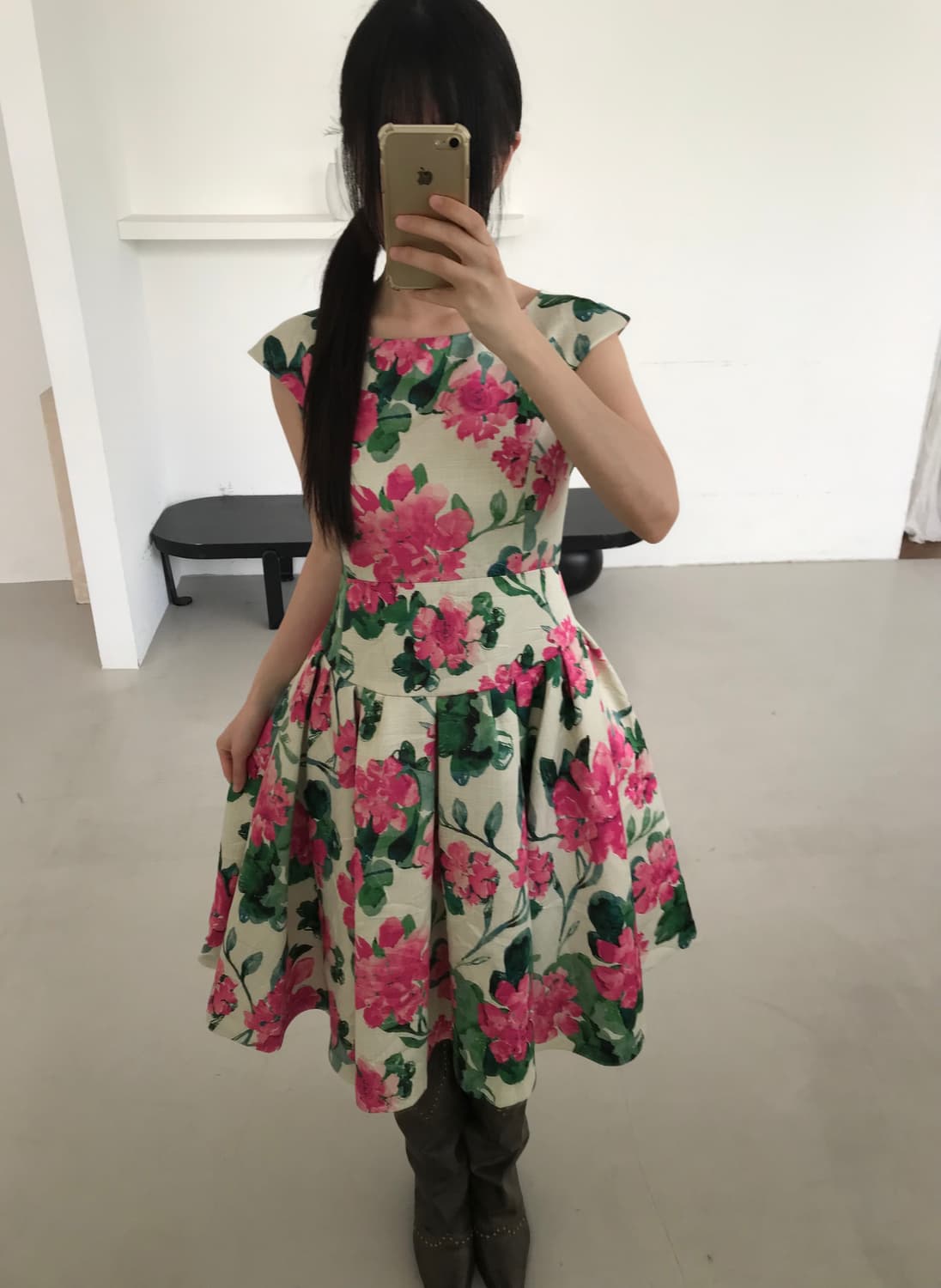 vintage pink pattern one-piece 상품이미지1