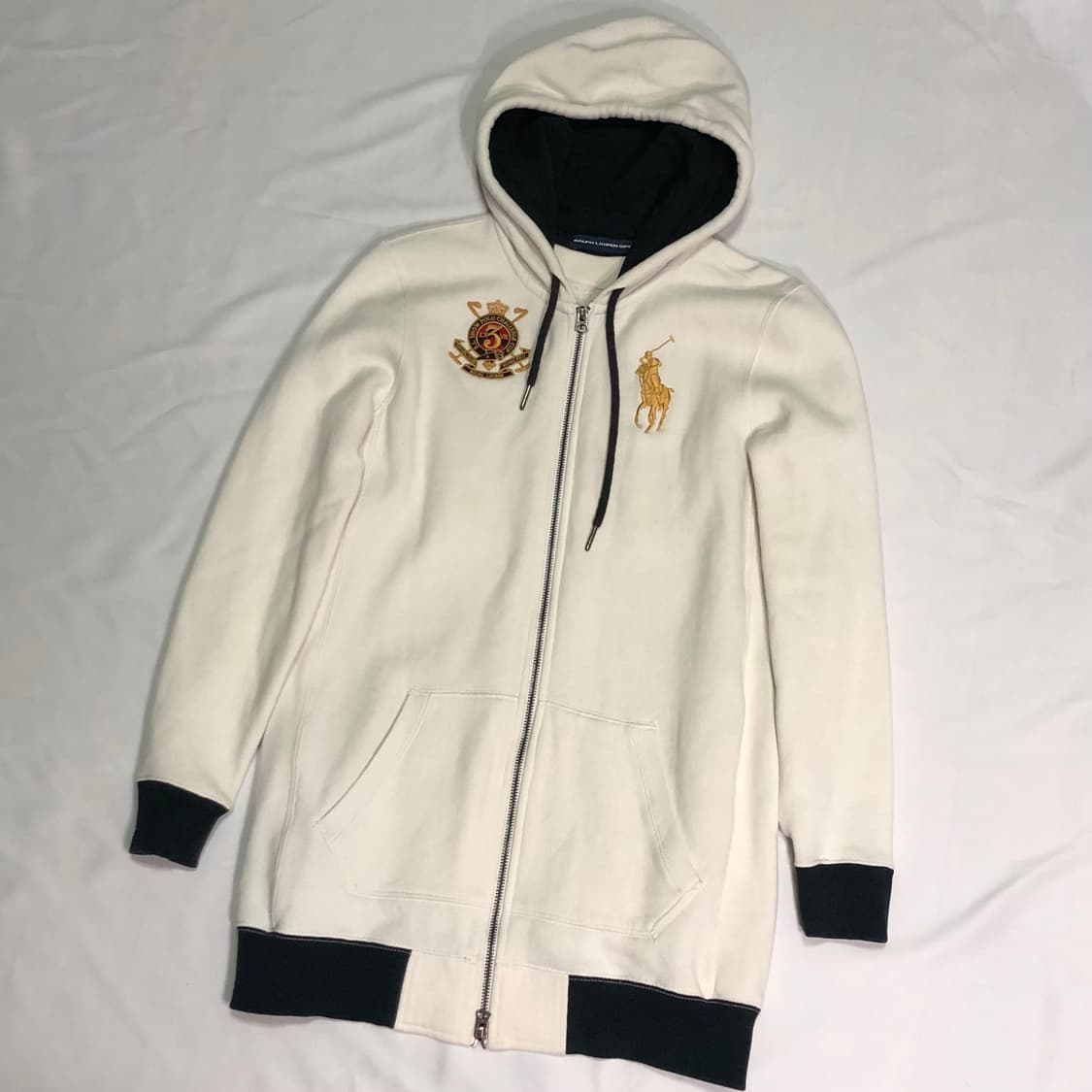 폴로 랄프로렌 화이트 골드 빅포니 코튼 후드 집업 상품이미지2