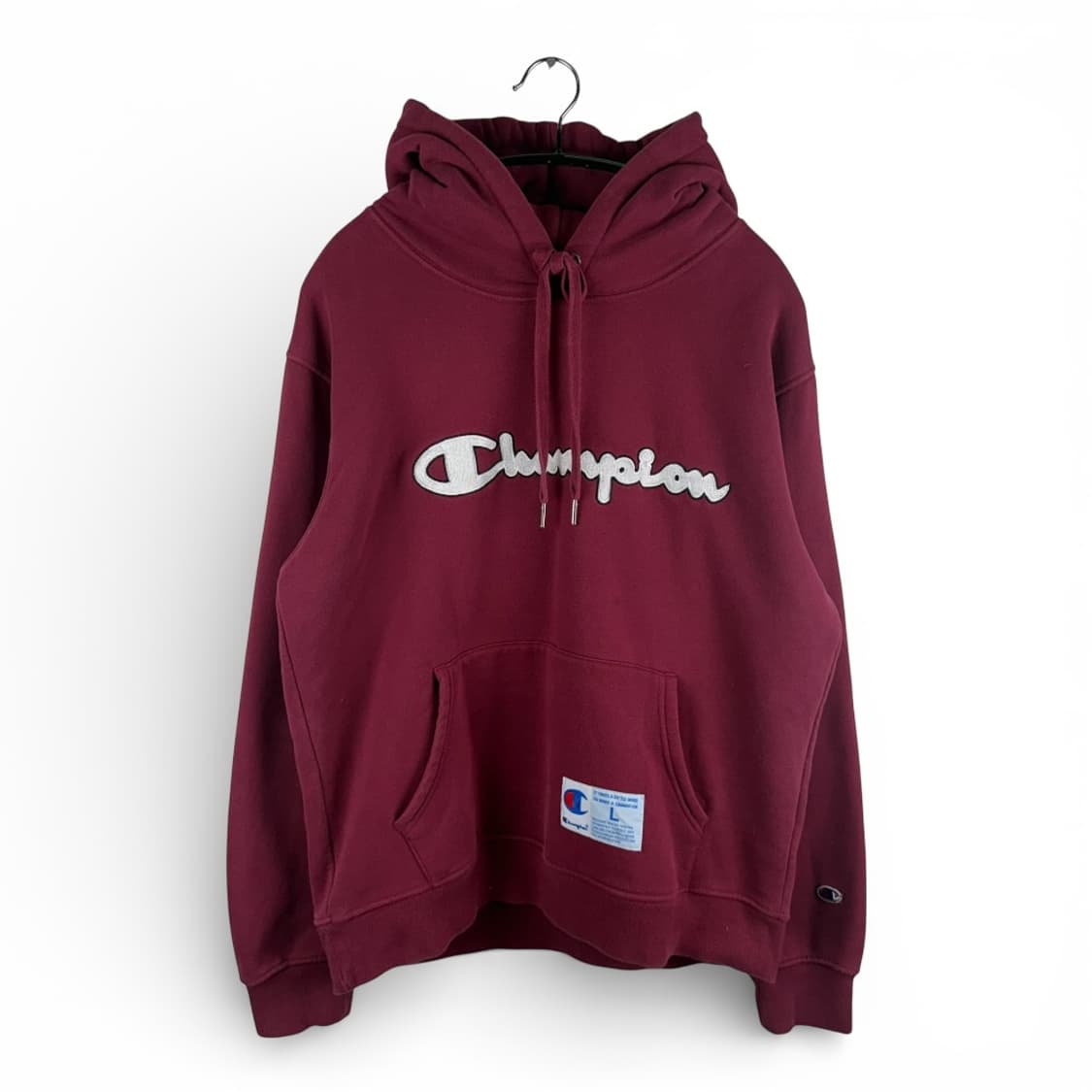 L) 챔피온 스탠다드 패치 로고 후드티 버건디 상품이미지1