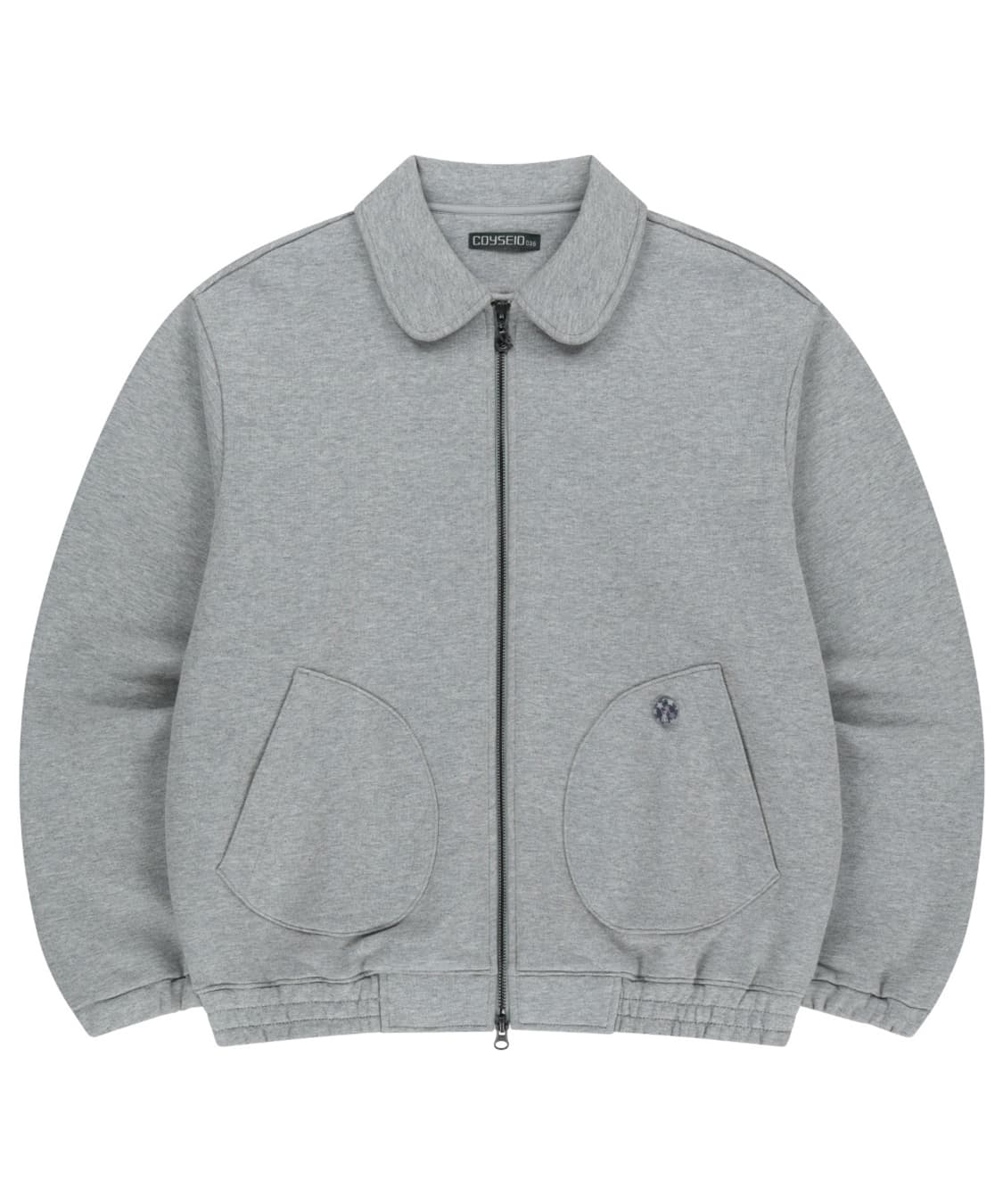 038 ROUND TRACK ZIP-UP MELANGE GREY S 상품이미지1
